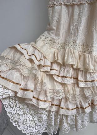 Aftershock романтичное платье с кружевом шелк+коттон7 фото