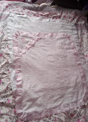 Крижма одеяльце покрывало травка детский плед платок1 фото