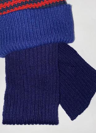 Шапка в тонку полоску, з помпоном+шарф бренд: defacto //розмір: 46/48 (6/12/18 міс.), 2-5 років.5 фото
