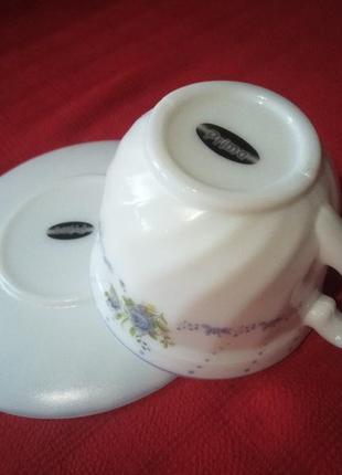 Чашка з блюдцем для чаю та кави склокераміка минуле століття8 фото