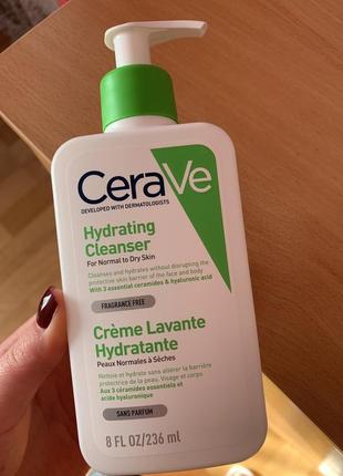Cerave hydrating cleanser for normal to dry skin. очисна емульсія cerave hydrating cleanser