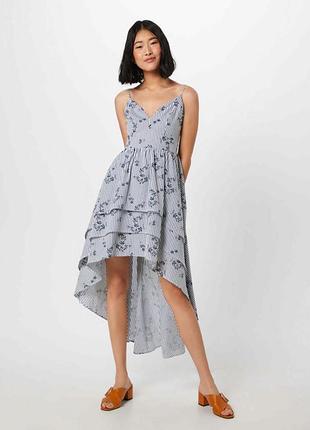 Летнее бело-голубое платье на бретельках фирмы guess.