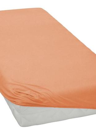 Трикотажная простынь на резинке спальное место 90*200 см оранжевого цвета турецкого производства, бренд kayra