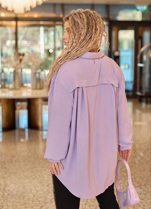 Женская рубашка туника удлиненная оверсайз свободная батал6 фото