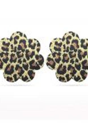 Леопардовые стикини сердечко и цветочек (2 пары)3 фото