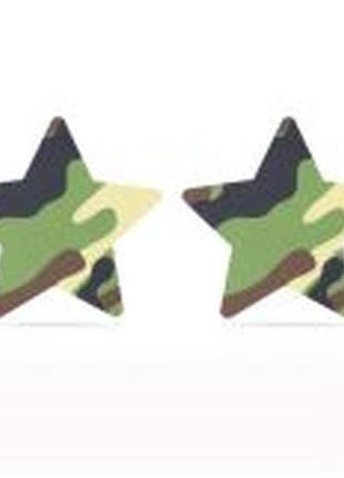 Камуфляжные звезды и сердечки стикини на соски (2 шт)