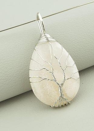 108356 кулон рожевий кварц 35x25 мм.