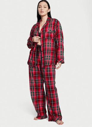 Піжама фланелева victoria's secret flannel long pj клітинка розмір s2 фото