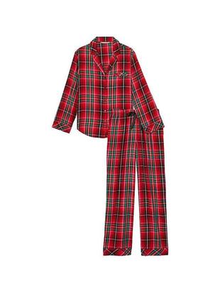 Піжама фланелева victoria's secret flannel long pj клітинка розмір s