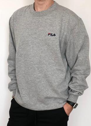 Сірий світшот fila Tie (спортивна кофта філа)
