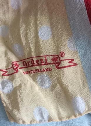 Широкий шелковый шарф, швейцария, grüezi ручная работа, горохи