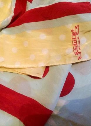 Широкий шелковый шарф, швейцария, grüezi ручная работа, горохи