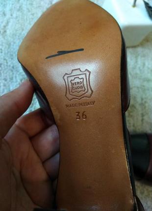 Винтажные кожаные туфли 36 размер итальялия, кожаные винтажные туфлы босоножки9 фото