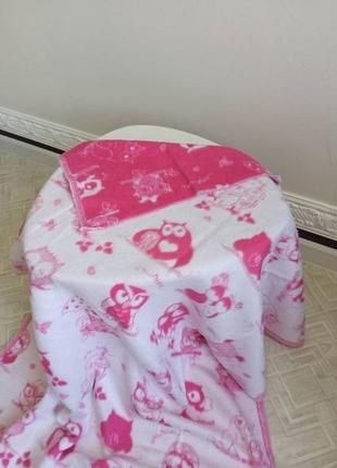 Детское байковое одеяло «совушки»2 фото