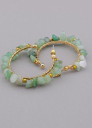 096176 сережки 'stainless steel' нефрит