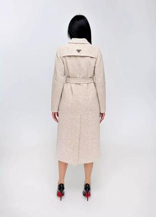 Стильное женственное шерстяное демисезонное пальто2 фото