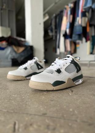 Мужские кроссовки nike air jordan 4 retro white green 40-41-42-43-44-45-463 фото