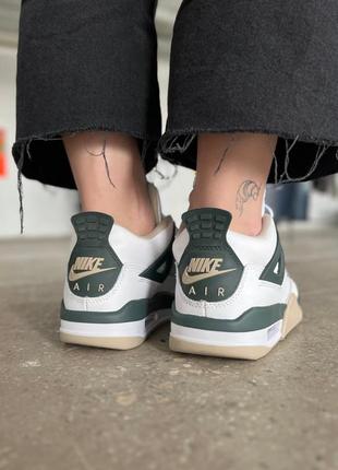 Мужские кроссовки nike air jordan 4 retro white green 40-41-42-43-44-45-467 фото