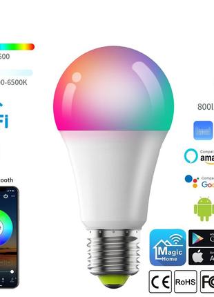 Умная led лампочка rgb с управлением со смартфона wifi2 фото