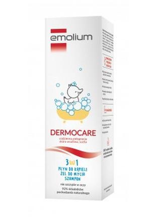 Emolium dermocare 3в1 піна для ванни, гель для вмивання, шампунь, 400 мл
