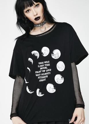 Готическая оккультическая виканская оверсайз футболка killstar фазы луны4 фото