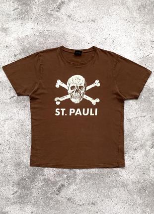 Vintage st. pauli 90s brown tee shirt чоловіча футболка коричнева xl