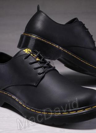 Туфли мужские кожаные dr. martens black smooth5 фото