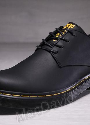 Туфли мужские кожаные dr. martens black smooth6 фото