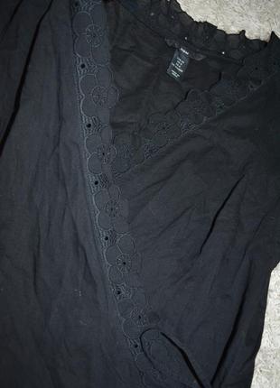 Батистовая блузка с кружевом на запах, бельевой стиль, h&m3 фото