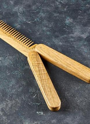 Деревянный раскладной гребень "топор викинга" для бороды и волос2 фото