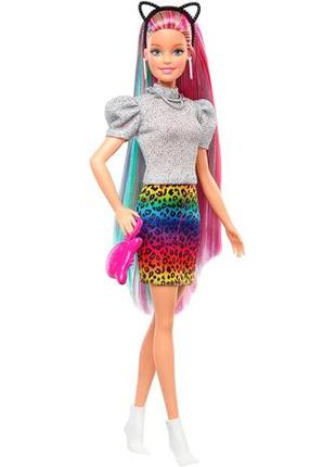 Лялька барбі леопард райдужне волосся barbie leopard rainbow hair doll mattel2 фото