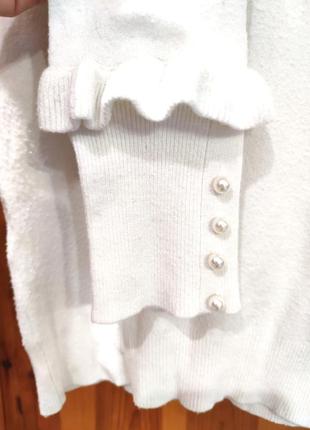 Белый хлопковый джемпер свитер кофта женская жо длинного рукава оригинальный бренда zara2 фото
