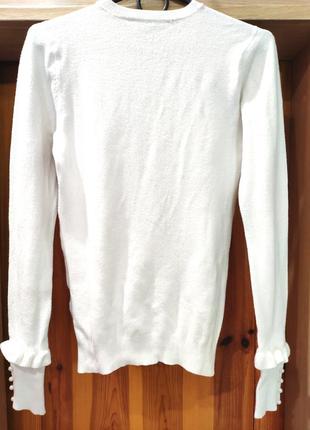 Белый хлопковый джемпер свитер кофта женская жо длинного рукава оригинальный бренда zara5 фото
