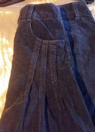 Шикарная вельветовая стняя юбка миди с карманами и строчками батал3 фото