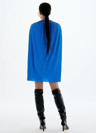 Zara синій електрик плісова сукня, s4 фото