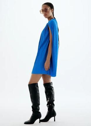 Zara синій електрик плісова сукня, s