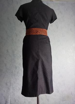 Джинсовое платье стрейч миди прямого кроя размер uk 8-102 фото
