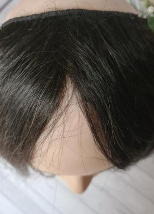 Длинная трендовая челка 100% натуральный волос.3 фото