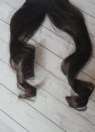 Длинная трендовая челка 100% натуральный волос.6 фото