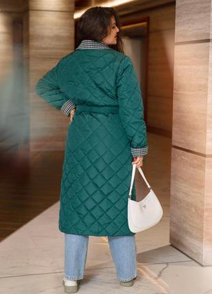 Стильная женская длинная стеганая куртка 6 цветов, большие размеры3 фото