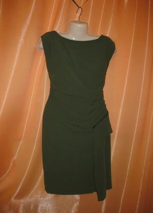 Приталена силуетна сукня плаття зелена хакі мілітарі ashley brooke ешлі брук км1548 італія міді1 фото