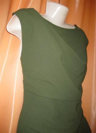 Приталена силуетна сукня плаття зелена хакі мілітарі ashley brooke ешлі брук км1548 італія міді5 фото