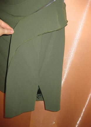 Приталена силуетна сукня плаття зелена хакі мілітарі ashley brooke ешлі брук км1548 італія міді7 фото