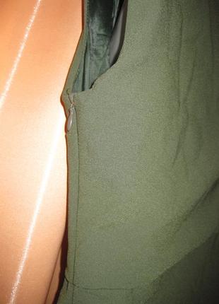 Приталенное силуэтное платье зеленое хаки милитари ashley brooke эшли брук км1548 италия миди9 фото