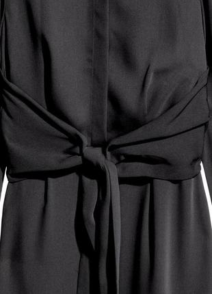 Черное платье, платье с завязками по талии, миди h&amp;m h&amp;m3 фото