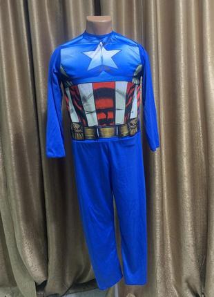 Карнавальный костюм кигуруми супергероя капитан америка marvel avengers rubie’s размер 10-12 лет