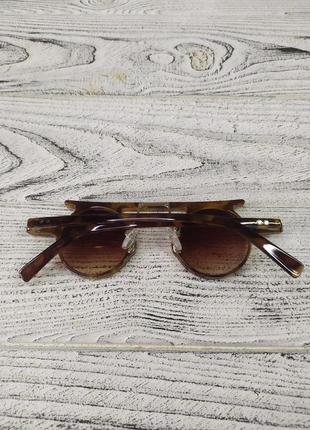 Солнцезащитные очки винтажные, круглые, коричневые, унисекс в пластиковой оправе6 фото