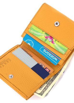 Яскравий жіночий шкіряний гаманець із монетницею karya 21376 жовтий5 фото