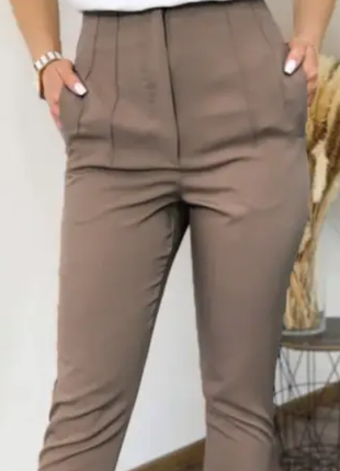 Жіночі прямі демі-штани з кишенями 3 кольори 5211фг3 фото