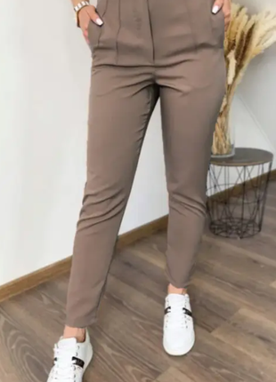 Жіночі прямі демі-штани з кишенями 3 кольори 5211фг
